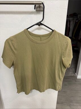 Lululemon Classic Olive Green Crewneck baby Tee